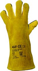 Schweißerhandschuh 5-Finger, 350 mm lang, gefüttert, gelb   
