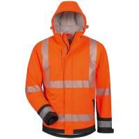 Warnschutz-Softshell-Jacke, orange/schwarz, fluoreszierend